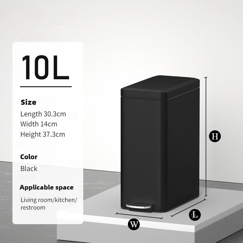 Household Stainless Steel Garbage Can Foot Operated Bathroom Waste Bin Kitchen Living Room Garbage Storage Bucket