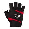 Daiwa Leather Fit Medium Gloves, 5-Cut, DG-1524, Black,