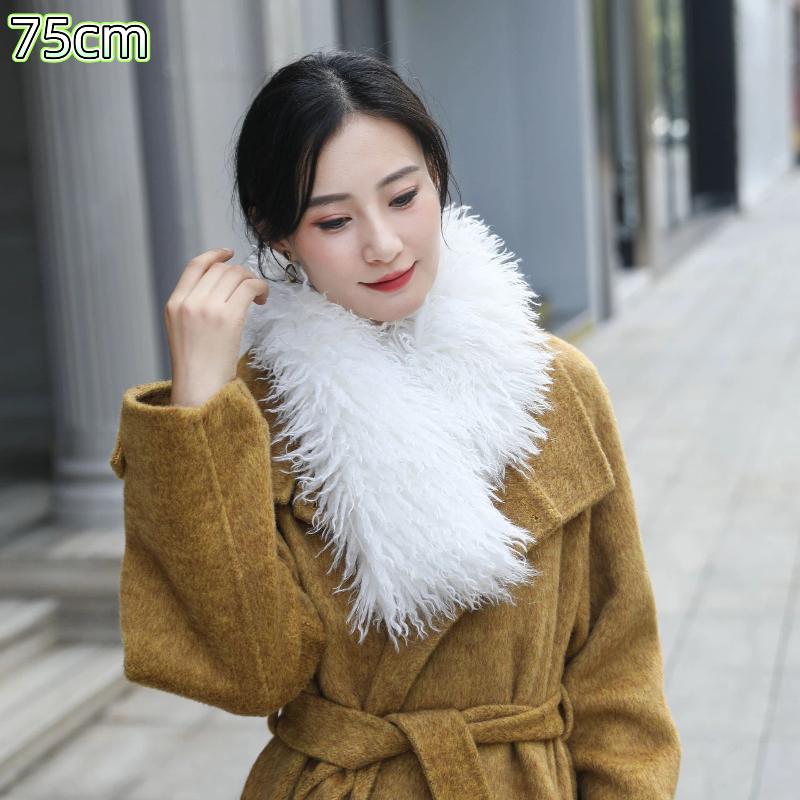 

Korean Style Thick Plush Long Strip Scarf Solid Color Soft Plush Decor Women S Winter Outdoor Warm Fluffy Scarf
