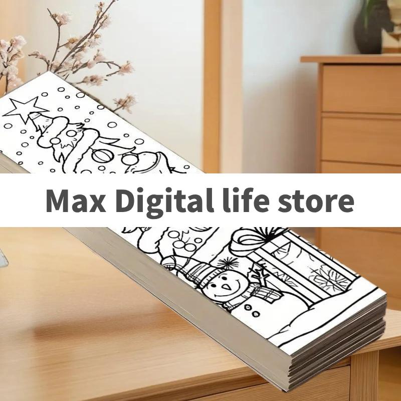 32Pcs Christmas Cartoon Bookmarks Minimalist DIY Line Filling Blank Bookmark Decorative Page Markers Gift For Book Lover