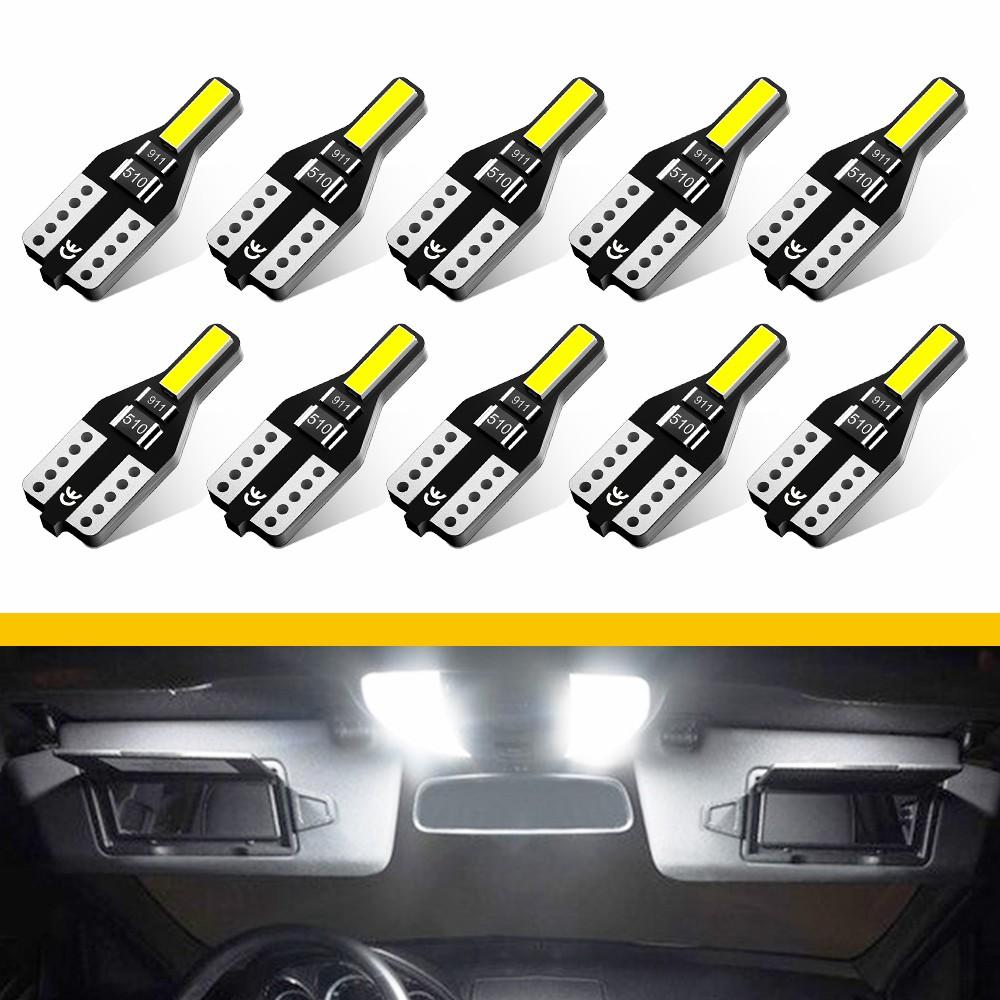 AUXITO 10x T10 W5W Led Super Bright 6000K Car Interior Bulb Trunk Dome Reading Map Light for ix20 Hyundai i30 Tuscon Accent Roof