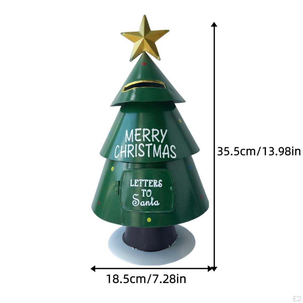 Christmas Tree Statue Mailbox 35cm Height Home Decoration Mail Box Post for Porch Garden Yard