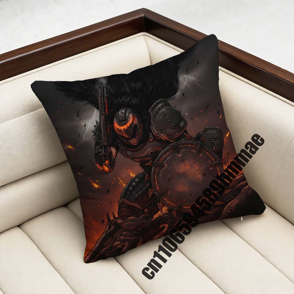 For Game D-Doom Slayer Throw Pillow Case Sham 45X45Cm 40X40Cm Square Car Pillowcase Pad Cushion Cover