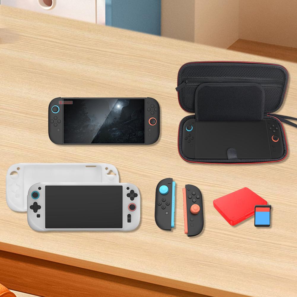 For Switch 2 Protective Carrying Case Bag with Silicone Case & Thumb Grip Caps Storage Case Accessories Storage Bag