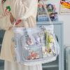 Japanese Style Transparent Anime Badge Tote - Cute Shoulder Crossbody Bag for Women & Students