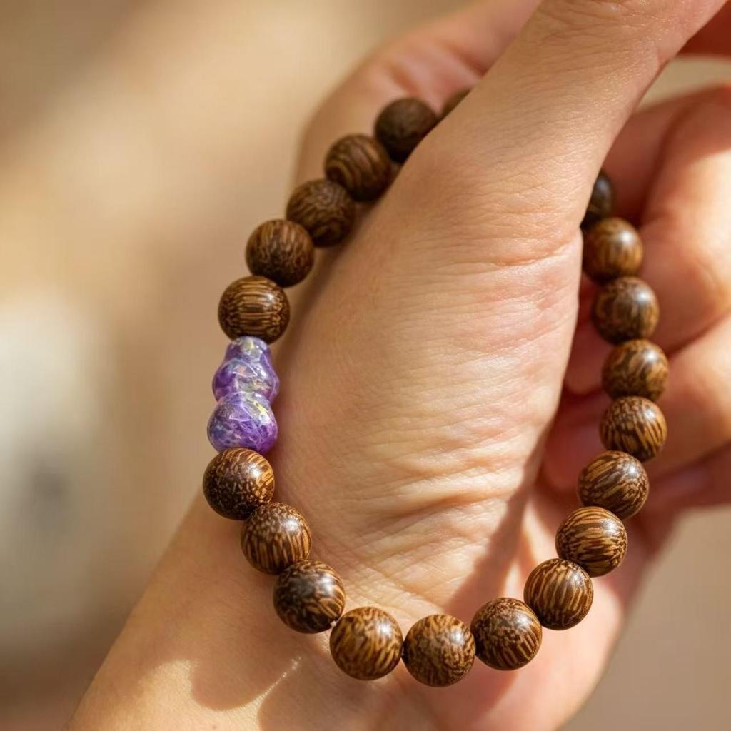 Exquisite Ethnic Sandalwood Amber Multi-strand Prayer Beads Bracelet for Women