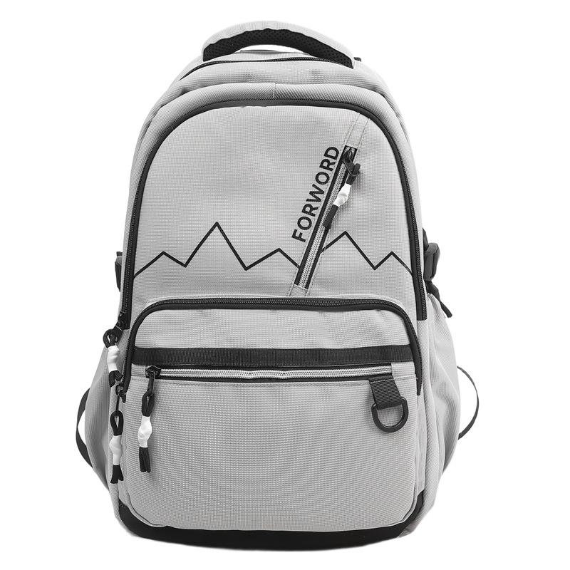 School Bag New Solid Color Backpack Casual Versatile Backpack Large Capacity Junior High School Student Backpack
