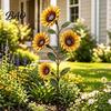 Easy Clean Hummingbird Station Vintage Sunflower Feeder, Metal Garden Stake Water Station, Decorative Outdoor Backyard Decorations Floral Bird Feeding