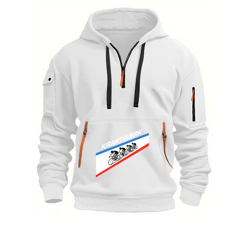 Kraftwerk Logo Print 2026 Men's Spring And Autumn Creative Graphic Versatile Fashion Best Seller Coat Half Zipper Hoodies