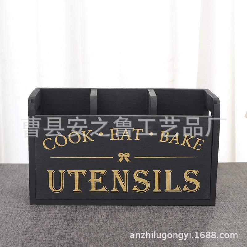 

Деревянный винтажный органайзер для столовых приборов с разделителями для хранения на кухне и на столе