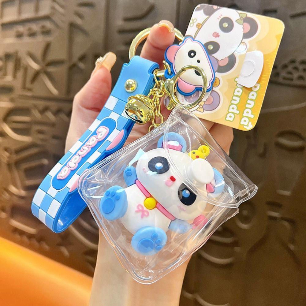 Doll Walking Bag Car Key Ring Panda Bag Pendant Creative Cartoon Cute Keychain  Small Gift