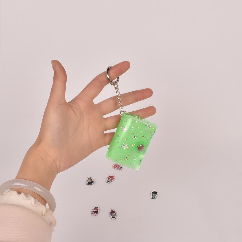 Korean Style Iridescent Laser Mini Card Holder & 1-2 Inch Keychain Photo Album