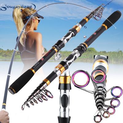 Spinnende fiskestang 1,8M-3,3M Karbonfiber EVA-håndtak Havfiske Utendørssport Reisefiskestang