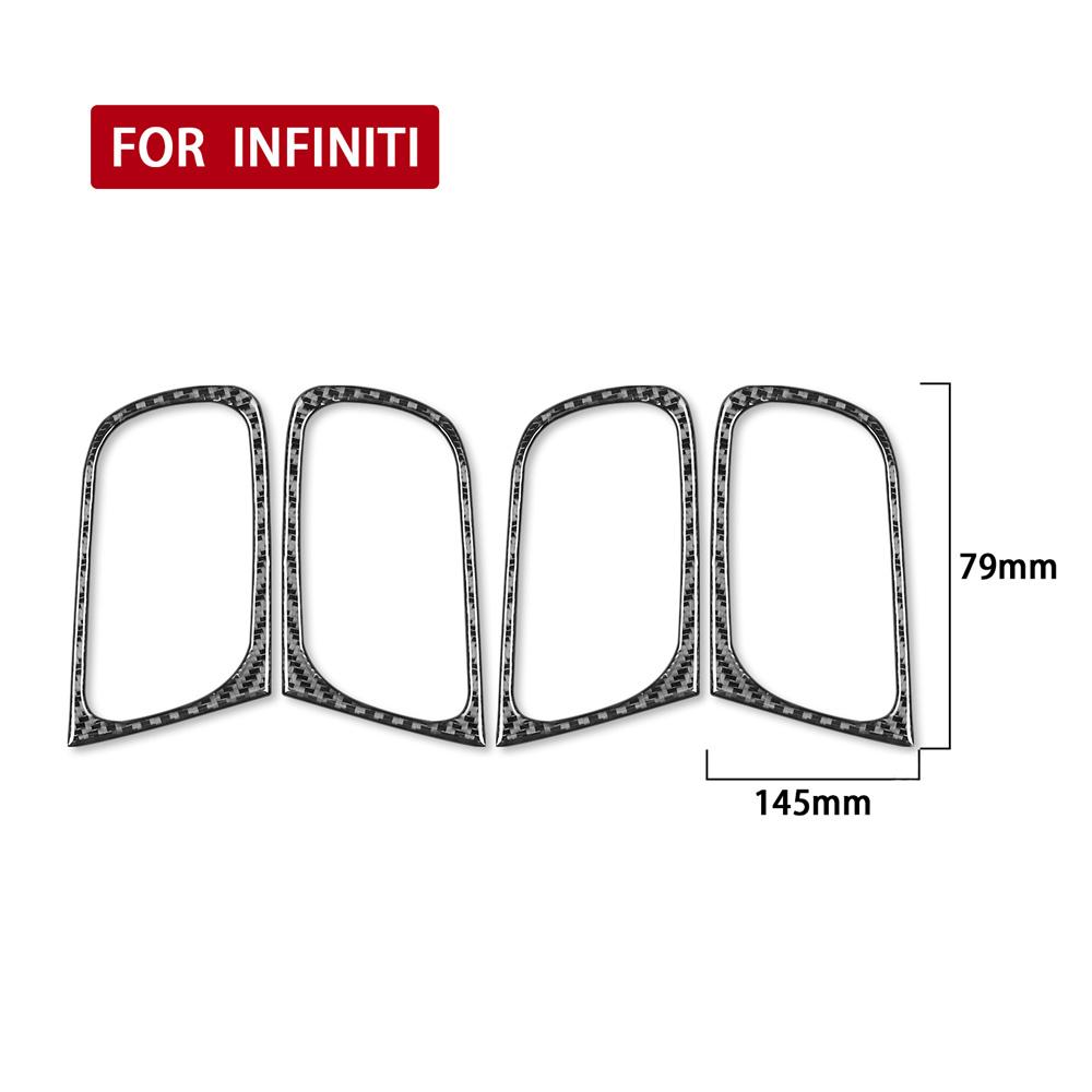 Real Carbon Fiber Car Interior Door Handle Cover Trim For Infiniti G37 2007-2013