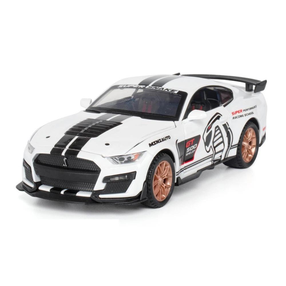 Miniatures 1/32 Ford Mustang Viper GT500 Sports Car Alloy Diecast Model Pull Back Baby Toy Trendy Ornament Boys Birthday Present