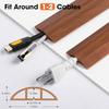 10-Foot Floor Cable Cover for Home Office Hides Extension Cords and Protects Cables with Built-In Storage Cavity Brown Cord Organizer for Living R