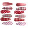 Red Polka Dot & Plaid Hair Clips, Fashion Accessories Suitable for Women, Daily Wear, Photo Shoots, Parties