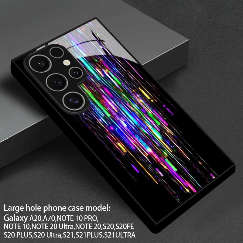 Colorful Light Pattern 2D Phone Case for Samsung S26 S25 S24 S23 S22 S21 S20 A56 A36 A16 - Glass Protective Cover