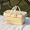 Portable Folding Picnic Basket with Large Capacity for Outdoor Camping and Car Trunk Storage