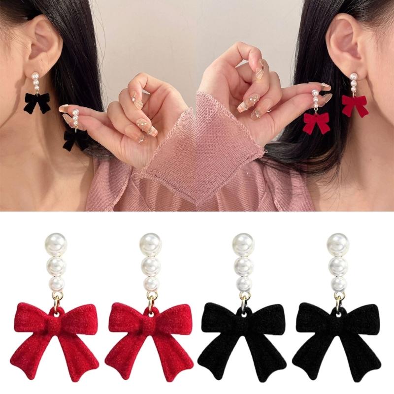 Fashionable Bowknot Earring for Women Cute Ear Studs Adornment Trendy Ear Hooks Charm Ornament Jewelry Accessories