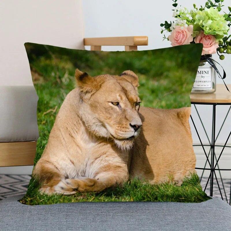 New Arrival Lion Animal Pillowcase Home Decoration  Invisible Zipper
