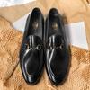 ] Penny horse buckle loafers business casual leather shoes men's round head men's shoes