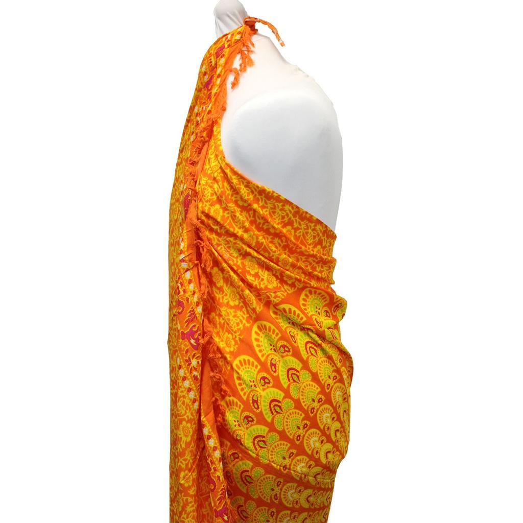 Mandala Sarong Lime Orange Rayon