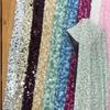 91x130cm 5+9+12mm Sequin Embroidery Velvet Fabric for DIY Sewing Wedding Dresses,evening Gowns,cheongsam Fashion Fabric