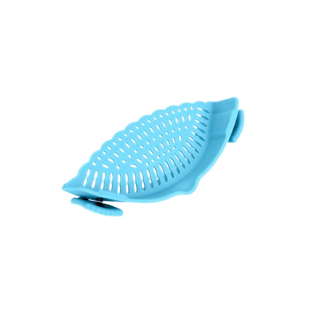 Over-the-Pot Colander Strainer with Splatter Guard for Draining Pasta Vegetables and
