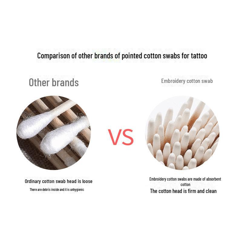 Pointed Wooden Cotton Swabs for Eyelash Grafting & Makeup Cleaning