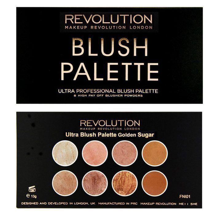 Palette de Blush - Revolution - Golden Sugar - 8 Nuances - Haute Pigmentation - Facile à Mélanger
