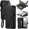 Luxury Business Multi Card Zipper Flip Wallet Leather Case for Samsung Z Fold 8 Ultra 7 Shockproof  for Magsafe Book Stand Cover
