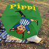1 Stück Pippi Langstrumpf Regenschirm - 8 Speichen verstärkt, Automatisches Öffnen, Leicht & Langlebig, Niedliches Modeaccessoire für den Außenbereich, Strand oder Freizeit, Beac