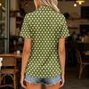 Women's Casual Polo Shirt Short Sleeve Loose Fit Top Button Down Collar Lightweight Breathable Fabric Summer Wear
