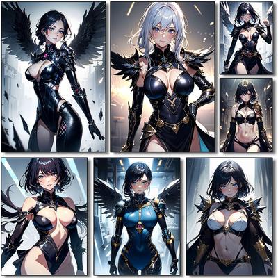 Mode Cartoon Anime Mädchen Kriegerin Verkleiden Göttin Poster Druck Leinwandbild Wandkunst Bilder Wohnzimmer Heimdekoration