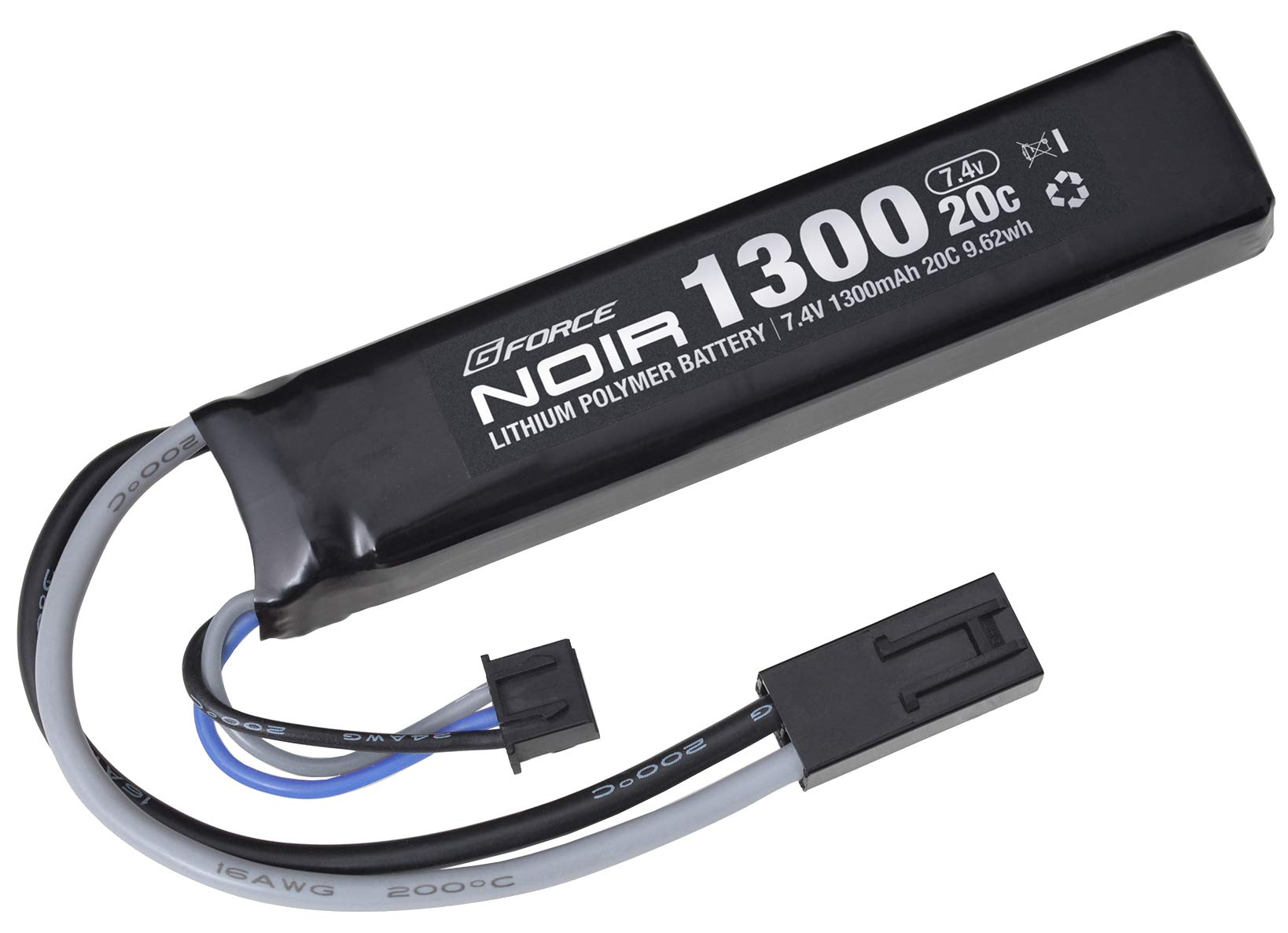 

GeForce Noir LiPo Battery 7.4V 1300mAh 20C Next-Generation Buffer Tube (Stock Tube) GFG915, Official Japanese Product