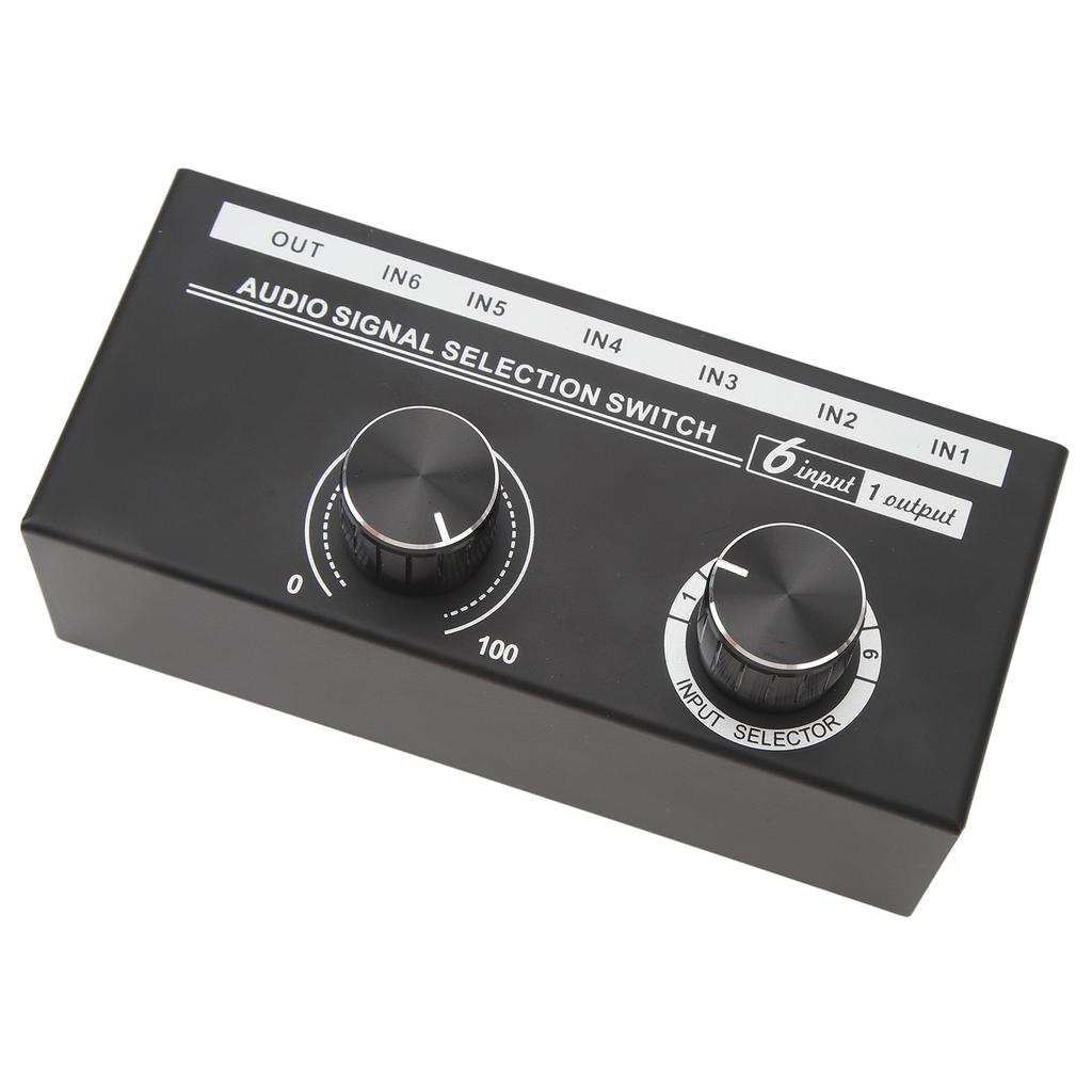 QH 06 6 Vstupní 1 výstupní audio přepínač 6 v 1 výstupní audio signálový selektor přepínač přepínač výběru zdroje Telefon