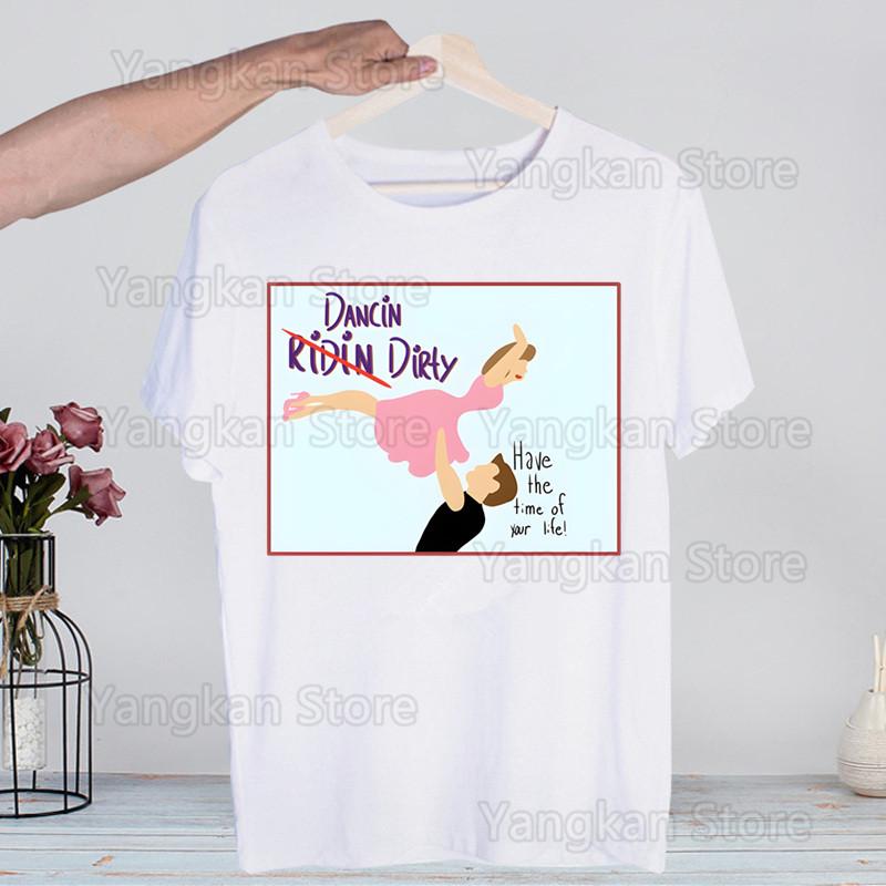 Dirty Dancing Movie Harajuku T Shirt Men Retro Washed Tops Tees Harajuku Tshirt Streetwear Hip Hop Male T-shirts