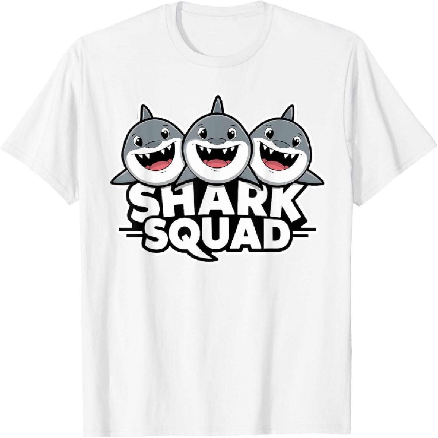 Shark Squad TShirt for Shark Lover Shirt _ Cool Shark T-Shirt XXXXXL белый
