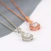 ZHOUYANG Fashion Crystal Pendant Neck Chain For Women Cubic Zirconia Rose Gold Color Necklace Jewelry Top Quality Gifts N428