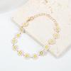 Pingyongchang Daisy Flower Necklace and Bracelet Set for Women - Bohemian Enamel Choker, Handmade Gold Spring Sunflower Jewelry for Party and Beach
