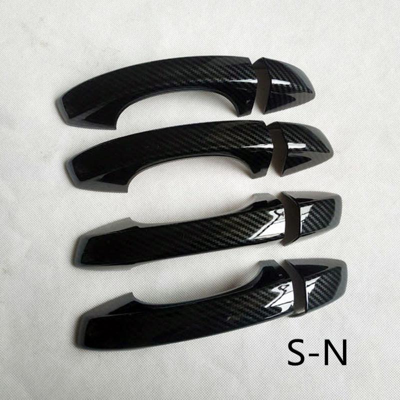 Plastic Imitation Carbon Fiber Door Handle Cover Trim for Skoda Octavia 4 IV  Mk4 RS VRS Accessories Car Styling Sticker