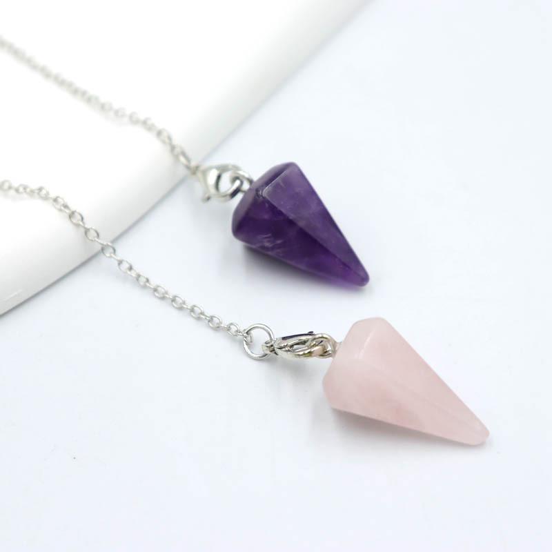 Natural Hexagonal Crystal Pyramid Pendant