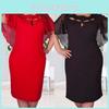 Damska Modna Sukienka Plus Size 6XL z Wycięciami, Krótkim Rękawem, Jednokolorowa, Dla Swobodnego Stylu**