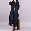 Denim Cotton Jacket Women Large Size Loose Solid Color Trench Coat Long Coat