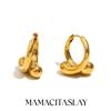 MamacitaSlay Unique Stainless Steel Cross Hoop Earrings Women's Charm Waterproof Jewelry 18K Gold Plated Statement Earrings Gift
