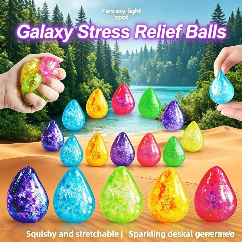 2Pcs Random Color Water Drop Maltose Squeeze Toy Transparent Soft Stress Relief Ball Portable Hand Pinch Toy For Adults