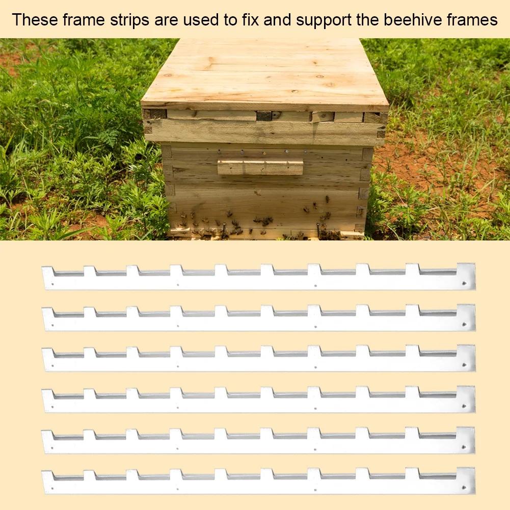6Pcs Durable Metal Beehive Frame Strips Spacers Beekeeper Beekeeping Tool Equipment