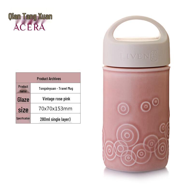 Concentric Love Ceramic Travel Tea Mug