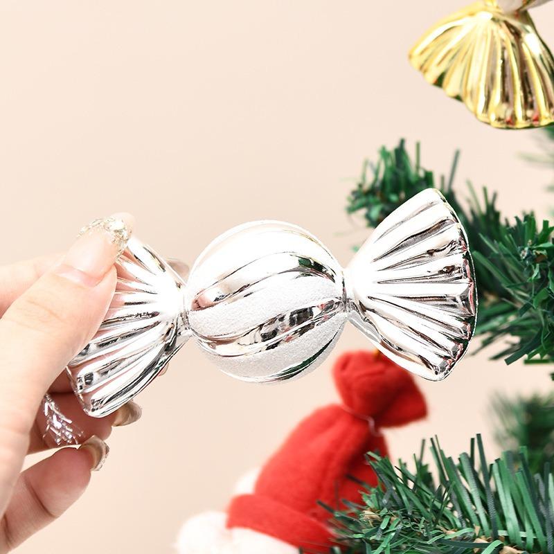 New Christmas Candy Pendant Christmas Tree Decoration Electroplating Painted Plastic Props Window Counter Ornament